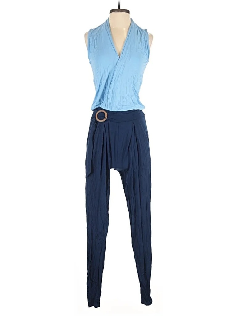 LES LUNES Paris Belt Jumpsuit Women’s Small/Medium Blur Colorblock 9649